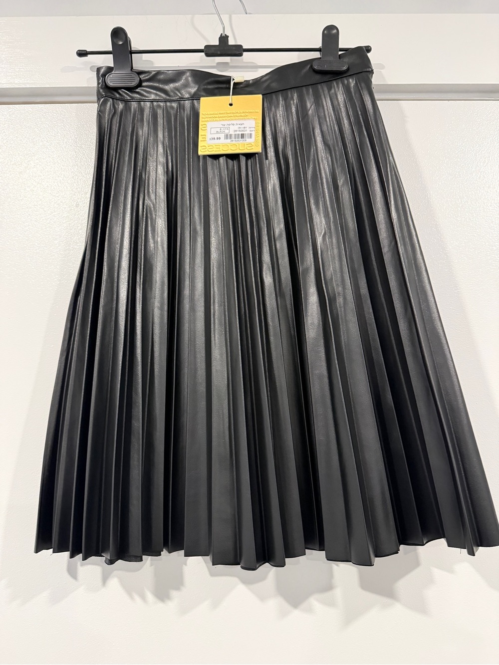 NWT Girls leather black pleated skirt